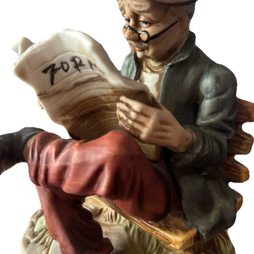 Vintage Figurine, “Man reading racing Form”, Collectable men’s racing theme
